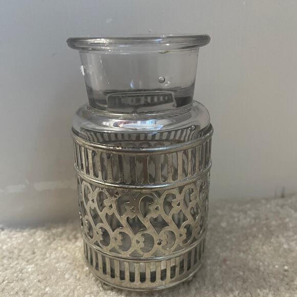Beautiful Silver Holder with Bottle - Picture 1 of 2